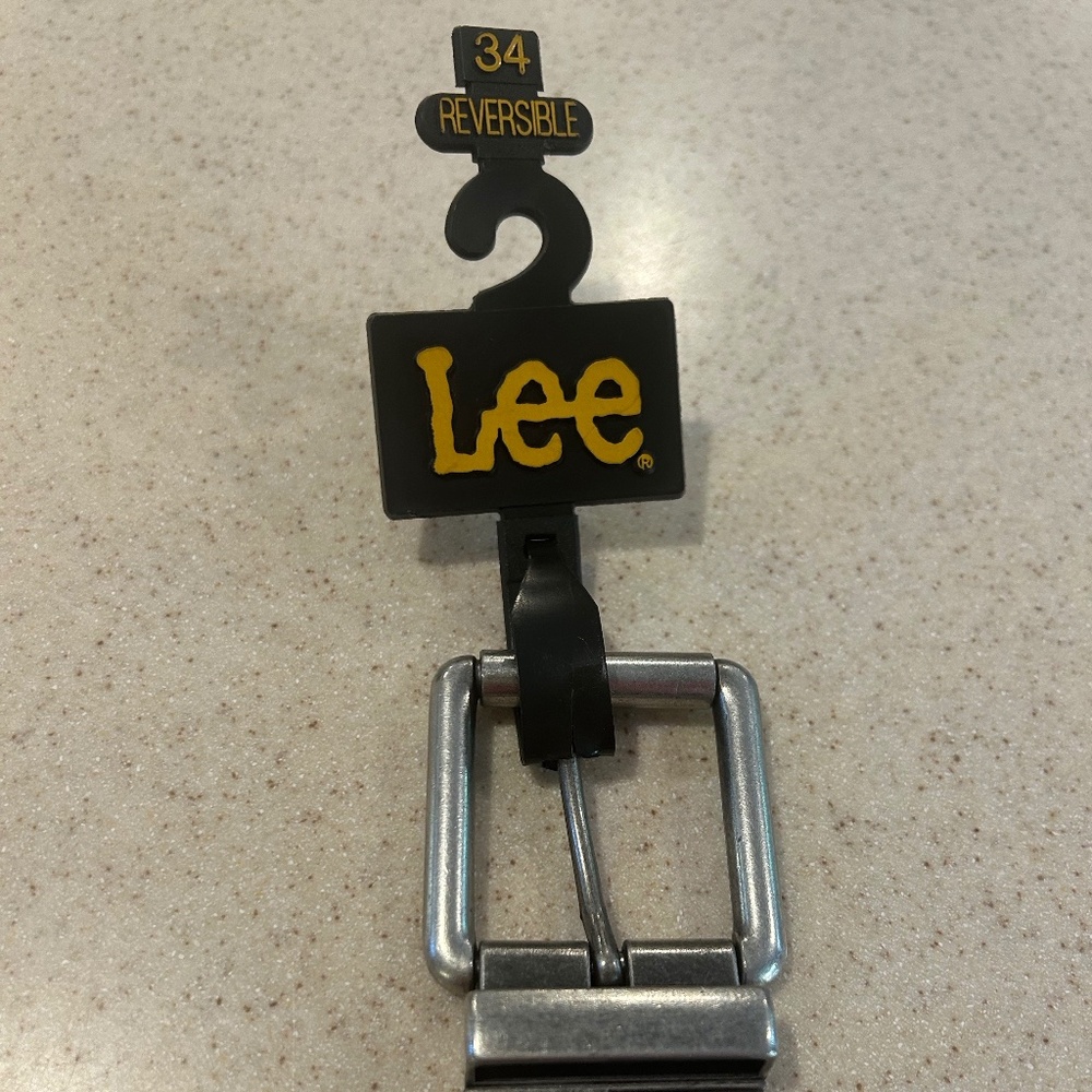 Lee Men's Reversible Belt Size 34” Brown Black Bonded Leather Casual Dress - NWT